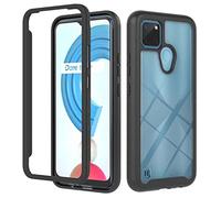 SEAHAI Funda para Realme C21Y / Realme C25Y, Estuche Antigolpes Transparente PC Carcasa Doble Bumper Silicona TPU y Built-in Marco, Ligero Caso para Realme C21Y / Realme C25Y - Negro