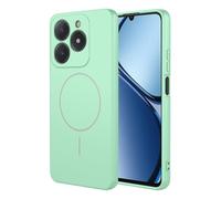 SEAHAI Funda para Realme C63/Realme C61/Realme Note 60/Realme Note 60X con Magnética Adsorción Función, Ultradelgado Suave Carcasa de Silicona Líquida, Mate TPU Antigolpes Cubierta - Verde Claro