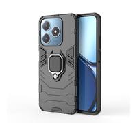SEAHAI Funda para Realme C63/Realme C61/Realme Note 60/Realme Note 60X, Estuche con 360 Grados Anillo Soporte [Grado Militar Anti-Caída] Silicona Bumper Antigolpes Armor Carcasa - Negro