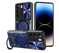 SEAHAI Funda para Realme C71/Realme C73/Realme P3 Lite 4G, [Rugged Armour] Antigolpes Carcasa con Metálico Anillo Magnético Soporte y Cámara Deslizante Proteger, Anti-Caída Silicona Case - Azul