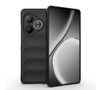 SEAHAI Funda para Realme GT 6 5G / Realme GT 6T 5G Estuche, [Diseño de Bolsa de Aire Anticaída] Robusto Carcasa de Suave Silicona Ligera PC + TPU Bumper Anti-caída Rubber Caso - Negro