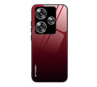 SEAHAI Funda para Realme GT 7 5G / Realme GT 7T 5G, Degradado de Color Carcasa con Tapa Trasera de Cristal Templado & Estuche Silicona TPU con Absorción de Golpes, Rojo Elegante