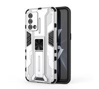 SEAHAI Funda para Realme GT Master Edition Estuche, Carcasa de Antigolpes [Rugged Armour] Soporte Plegable Oculto Silicona TPU Bumper Anti-Caída Case para Realme GT Master Edition - Blanco