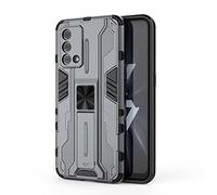 SEAHAI Funda para Realme GT Master Edition Estuche, Carcasa de Antigolpes [Rugged Armour] Soporte Plegable Oculto Silicona TPU Bumper Anti-Caída Case para Realme GT Master Edition - Gris