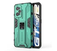SEAHAI Funda para Realme GT Neo 3T 5G/Realme GT 2 5G/Realme GT Neo 2 Estuche, Carcasa de Antigolpes [Rugged Armour] Soporte Plegable Oculto Silicona TPU Bumper Anti-Caída Case - Verde