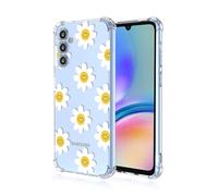 SEAHAI Funda para Samsung Galaxy A05s, Colores Las Flores Elegante Delgada a Prueba de Golpes TPU Transparente de Goma Suave Carcasa de Silicona Colorida - Flor Sonriente