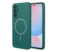SEAHAI Funda para Samsung Galaxy A05S con Magnética Adsorción Función, Ultradelgado Suave Carcasa de Silicona Líquida, Moda Mate Sedoso Tocar TPU Antigolpes Cubierta - Verde Oscuro