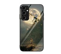 SEAHAI Funda para Samsung Galaxy A54 5G, Patrón Pintado Elegante Carcasa con Tapa Trasera de Cristal Templado & Estuche Silicona TPU con Absorción de Golpes, Fantasía Estrella