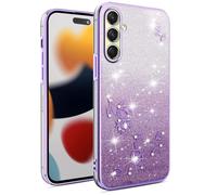SEAHAI Funda para Samsung Galaxy A55 5G, Degradado de Color Brillante Lindo Flor Patrón Diseño Niña Carcasa Ultradelgado Suave Silicona TPU Bumper Antigolpes Cubierta - Púrpura
