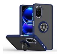 SEAHAI Funda para Vivo V50 Lite 5G/4G Estuche, Translúcida Escarchado Duro PC Carcasa Antigolpes TPU Bumper Silicona Cubierta con 360° Anillo Soporte de Metal, Azul Real