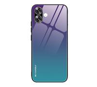 SEAHAI Funda para Vivo V60 Lite 5G/4G, Degradado de Color Carcasa con Tapa Trasera de Cristal Templado & Estuche Silicona TPU con Absorción de Golpes, Azul Degradado