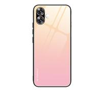 SEAHAI Funda para Vivo V60 Lite 5G/4G, Degradado de Color Carcasa con Tapa Trasera de Cristal Templado & Estuche Silicona TPU con Absorción de Golpes, Rosa Femenino