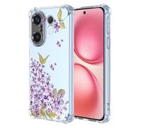 SEAHAI Funda para Vivo X200 FE 5G, Colores Las Flores Elegante Delgada a Prueba de Golpes TPU Transparente de Goma Suave Carcasa de Silicona Colorida - Flores de Cerezo