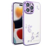 SEAHAI Funda para Vivo X200 FE 5G, Transparente Brillantes Lindo Flor Patrón Diseño Niña Carcasa Ultradelgado Suave Silicona TPU Bumper Antigolpes Cubierta - Púrpura