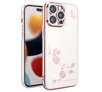 SEAHAI Funda para Vivo X200 FE 5G, Transparente Brillantes Lindo Flor Patrón Diseño Niña Carcasa Ultradelgado Suave Silicona TPU Bumper Antigolpes Cubierta - Rosado