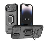 SEAHAI Funda para Vivo X300 5G Estuche, Carcasa con Anillo Soporte y Cámara Proteger [Grado Militar Anti-Caída] Silicona Duro PC + TPU Bumper Antigolpes Cubierta - Negro