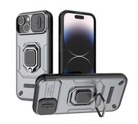 SEAHAI Funda para Vivo X300 Pro Estuche, Carcasa con Anillo Soporte y Cámara Proteger [Grado Militar Anti-Caída] Silicona Duro PC + TPU Bumper Antigolpes Cubierta - Gris