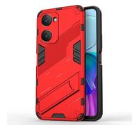 SEAHAI Funda para Vivo Y03 / Vivo Y28s 5G / Vivo Y18 Estuche, Carcasa de Antigolpes [Rugged Armour] Soporte Plegable Oculto Silicona TPU Bumper Anti-Caída Case - Rojo