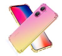 SEAHAI Funda para Vivo Y03 / Vivo Y28s 5G / Vivo Y18, Gradiente Vistoso Transparente Cristal TPU Carcasa Estuche, Antigolpes Case de Ultradelgado Suave Silicona Bumper, Rosa/Oro