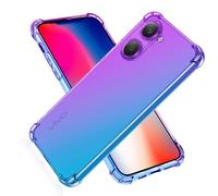 SEAHAI Funda para Vivo Y03 / Vivo Y28s 5G / Vivo Y18, Gradiente Vistoso Transparente Cristal TPU Carcasa Estuche, Antigolpes Case de Ultradelgado Suave Silicona Bumper, Morado/Azul