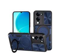 SEAHAI Funda para Vivo Y04 / Vivo Y29s 5G, [Rugged Armour] Antigolpes Carcasa con Metálico Anillo Magnético Soporte y Cámara Deslizante Proteger, Anti-Caída Silicona Case - Azul