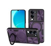 SEAHAI Funda para Vivo Y04 / Vivo Y29s 5G, [Rugged Armour] Antigolpes Carcasa con Metálico Anillo Magnético Soporte y Cámara Deslizante Proteger, Anti-Caída Silicona Case - Morado Oscuro