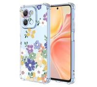 SEAHAI Funda para Vivo Y28 4G, Colores Las Flores Elegante Delgada a Prueba de Golpes TPU Transparente de Goma Suave Carcasa de Silicona Colorida - Mar de Flores