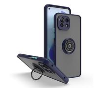 SEAHAI Funda para Xiaomi 11 Lite 5G NE/Xiaomi Mi 11 Lite (4G/5G) Estuche, Translúcida Escarchado Duro PC Carcasa Antigolpes TPU Bumper Silicona Cubierta con 360° Anillo Soporte, Azul Real