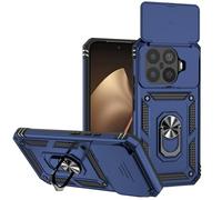 SEAHAI Funda para Xiaomi 15T Pro 5G, Estuche con 360 Grados Anillo Soporte y Cámara Deslizante Proteger [Grado Militar Anti-Caída] Silicona PC + TPU Bumper Antigolpes Carcasa - Azul