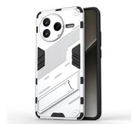 SEAHAI Funda para Xiaomi Poco F7 Pro 5G Estuche, Carcasa de Antigolpes [Rugged Armour] Soporte Plegable Oculto Silicona TPU Bumper Anti-Caída Case - Blanco