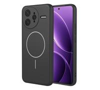 SEAHAI Funda para Xiaomi Poco F7 Ultra 5G con Magnética Adsorción Función, Ultradelgado Suave Carcasa de Silicona Líquida, Moda Mate Sedoso Tocar TPU Antigolpes Cubierta - Negro
