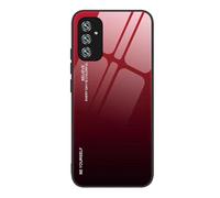 SEAHAI Funda para Xiaomi Redmi 15C 4G, Degradado de Color Carcasa con Tapa Trasera de Cristal Templado & Estuche Silicona TPU con Absorción de Golpes, Rojo Elegante