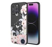 SEAHAI Funda para Xiaomi Redmi 15C 4G, Ultradelgado Suave Carcasa de Silicona Líquida, Moda TPU Bumper Antigolpes Cubierta con Patrón de Animales de Lindas Flores - Negro S01