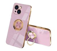 SEAHAI Funda para Xiaomi Redmi 15C 5G/4G/POCO C85, 360° Anillo Soporte Galvanoplastia de Diseño Elegante Delgada Antigolpes TPU de Goma Suave Carcasa de Silicona Colorida, Púrpura