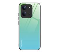 SEAHAI Funda para Xiaomi Redmi 15C 5G/4G/POCO C85, Degradado de Color Carcasa con Tapa Trasera de Cristal Templado & Estuche Silicona TPU con Absorción de Golpes, Verde Juvenil