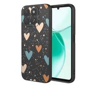 SEAHAI Funda para ZTE Blade A55 / ZTE Blade A35, Ultradelgado Suave Carcasa de Silicona Líquida, Moda TPU Bumper Antigolpes Cubierta con Patrón de Animales de Lindas Flores - Negro S04