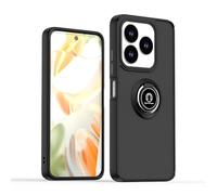 SEAHAI Funda para ZTE Blade V60 Vita Estuche, Translúcida Escarchado Duro PC Carcasa Antigolpes TPU Bumper Silicona Cubierta con 360° Anillo Soporte de Metal, Negro