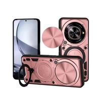 SEAHAI Funda para ZTE Nubia Focus 5G / ZTE Blade A75 5G, [Rugged Armour] Antigolpes Carcasa con Metálico Anillo Magnético Soporte y Cámara Deslizante Proteger, Anti-Caída Silicona Case - Oro Rosa