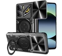 SEAHAI Funda para ZTE Nubia Neo 3 5G, [Rugged Armour] Antigolpes Carcasa con Metálico Anillo Magnético Soporte y Cámara Deslizante Proteger, Anti-Caída Silicona Case - Negro