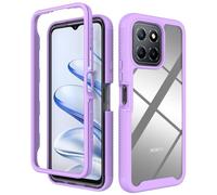 SEAHAI Transparente Funda para Honor X6b, Estuche Antigolpes Ligero Caso PC Carcasa Doble Bumper Silicona TPU y Built-in Marco Anti-caída - Morado Claro