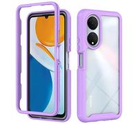 SEAHAI Transparente Funda para Honor X7, Estuche Antigolpes Ligero Caso PC Carcasa Doble Bumper Silicona TPU y Built-in Marco Anti-caída - Morado Claro
