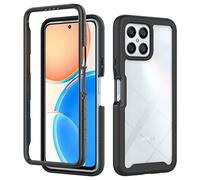 SEAHAI Transparente Funda para Honor X8, Estuche Antigolpes Ligero Caso PC Carcasa Doble Bumper Silicona TPU y Built-in Marco Anti-caída - Negro