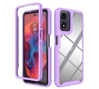 SEAHAI Transparente Funda para Motorola Moto E14/Moto G24/Moto G24 Power/Moto G04/Moto G04S, Estuche Antigolpes Ligero Caso PC Carcasa Bumper Silicona TPU y Built-in Marco Anti-caída - Morado Claro