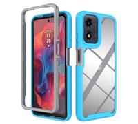SEAHAI Transparente Funda para Motorola Moto E14/Moto G24/Moto G24 Power/Moto G04/Moto G04S, Estuche Antigolpes Ligero Caso PC Carcasa Bumper Silicona TPU y Built-in Marco Anti-caída - Azul Claro
