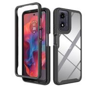 SEAHAI Transparente Funda para Motorola Moto E14/Moto G24/Moto G24 Power/Moto G04/Moto G04S, Estuche Antigolpes Ligero Caso PC Carcasa Bumper Silicona TPU y Built-in Marco Anti-caída - Negro