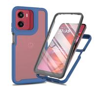 SEAHAI Transparente Funda para Motorola Moto E15/MOTO G05/MOTO G15/MOTO G15 Power, [Protector de Pantalla Incorporado] Estuche Antigolpes Militar Caso PC + TPU Silicona Anti-caída Carcasa, Azul oscuro