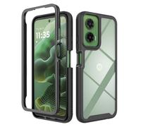 SEAHAI Transparente Funda para Motorola Moto G35 5G, Estuche Antigolpes Ligero Caso PC Carcasa Doble Bumper Silicona TPU y Built-in Marco Anti-caída - Negro