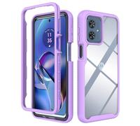 SEAHAI Transparente Funda para Motorola Moto G54 5G, Estuche Antigolpes Ligero Caso PC Carcasa Doble Bumper Silicona TPU y Built-in Marco Anti-caída - Morado Claro