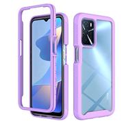 SEAHAI Transparente Funda para OPPO A54s / OPPO A16 / OPPO A16s, Estuche OPPO A54s/A16/A16s Antigolpes Ligero Caso PC Carcasa Doble Bumper Silicona TPU y Built-in Marco Anti-caída - Morado Claro