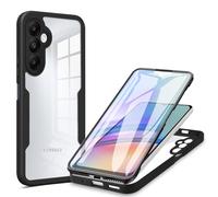 SEAHAI Transparente Funda para Samsung Galaxy A05S, con Protector de Pantalla Incorporado, Antigolpes Militar PC + TPU Bumper Silicona Anti-caída Carcasa Cubierta. Negro